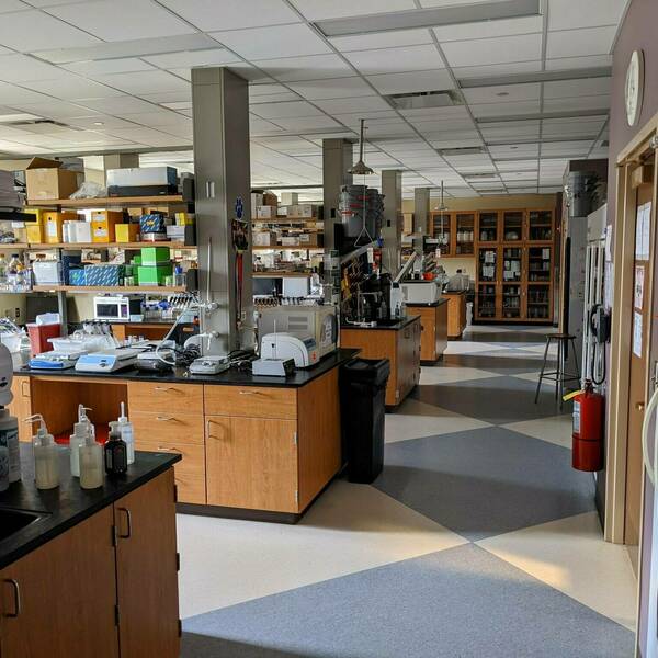 Photo of the empty lab, March 2020