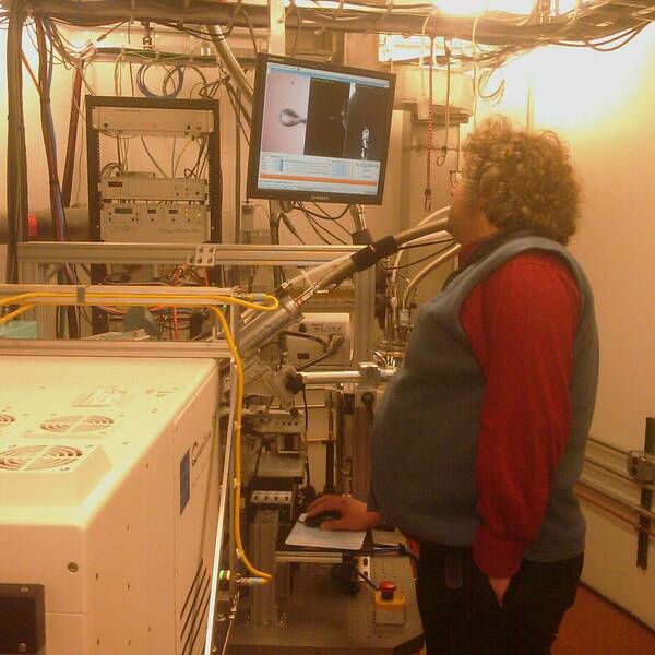 Photo of Oleg at the synchrotron, 2008