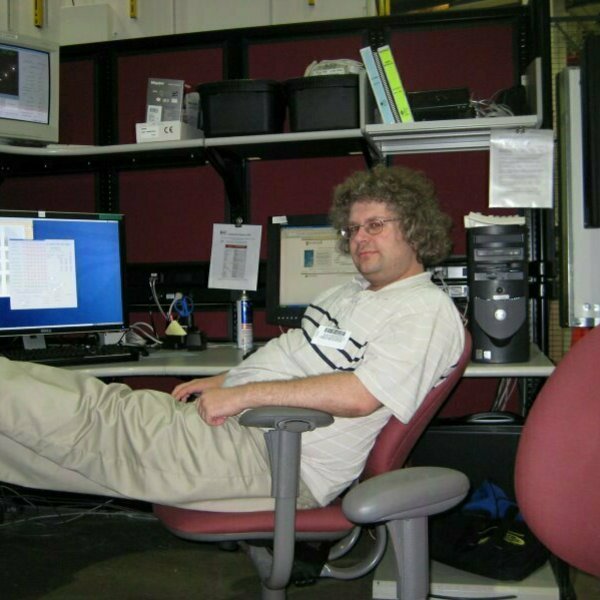 Photo of Oleg at the synchrotron, 2007