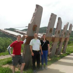 Photo of three lab members at the 2014 Immunoreceptors conference