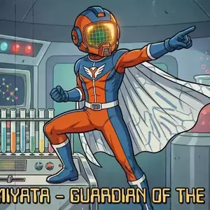 The lab mascot, Max Miyata - Guardian of the Groove! (AI generated)